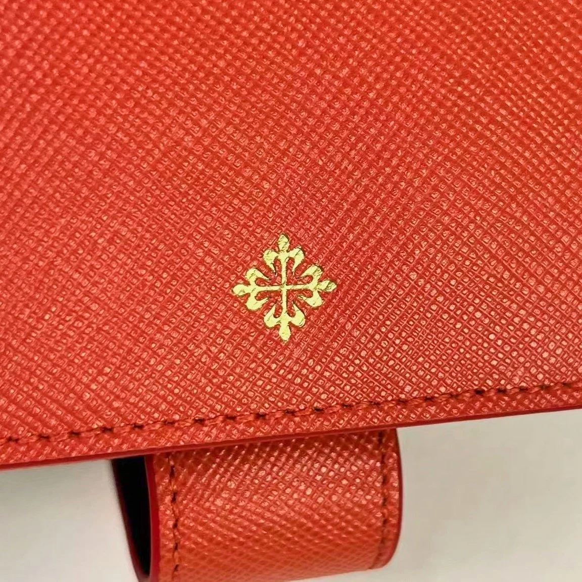 Patek Philippe Red Saffiano Leather Wallet – Calatrava Logo Luxury